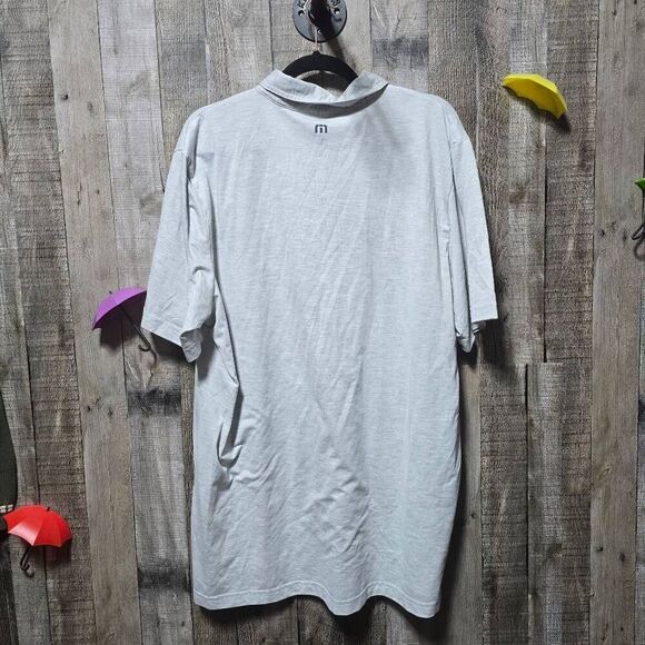 5/$25 Travis Mathew Polo Shirt Mens XXL (Slim Fit) Light Gray Short Sleeve Logo - Picture 4 of 7